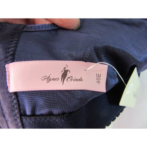 AGNES ORINDA Blue Satin Size 46E Fully Padded No Underwire Bra - Picture 3 of 3